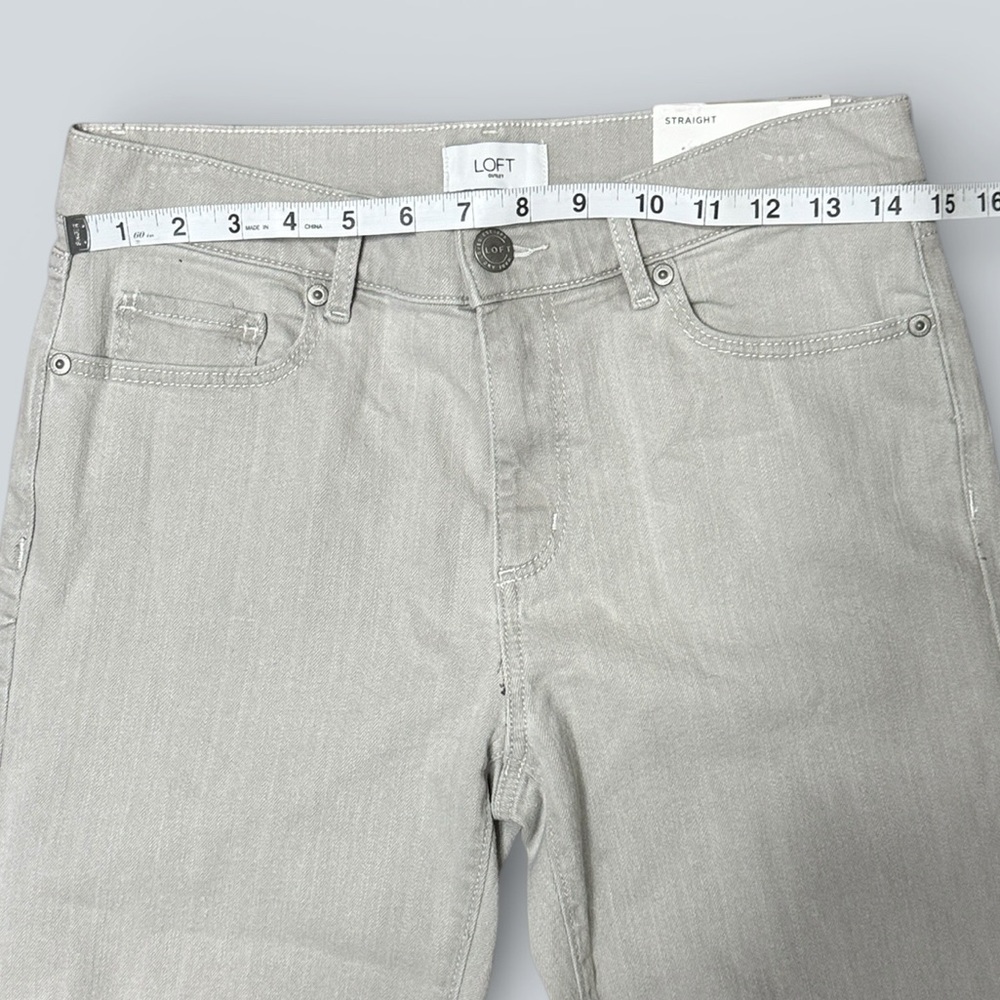 NWT LOFT Gray Straight Mid-Rise Jeans - Picture 6 of 9